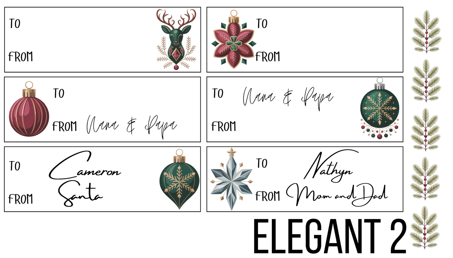 Elegant Christmas Gift Tags