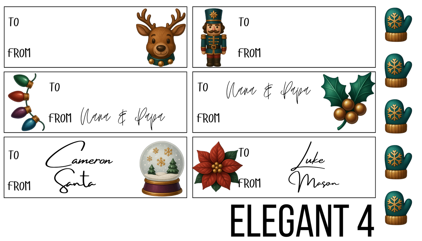 Elegant Christmas Gift Tags
