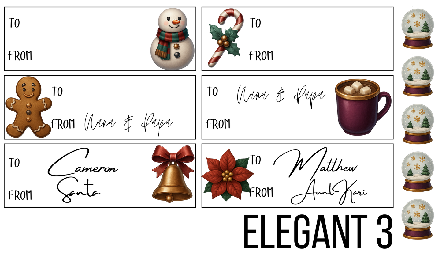 Elegant Christmas Gift Tags