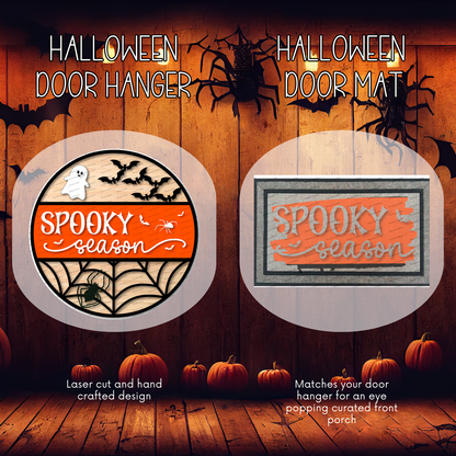 Halloween Door Hanger and Doormat Bundle