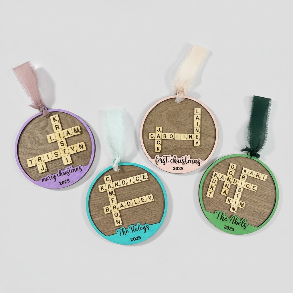 Family Scrabble Ornament