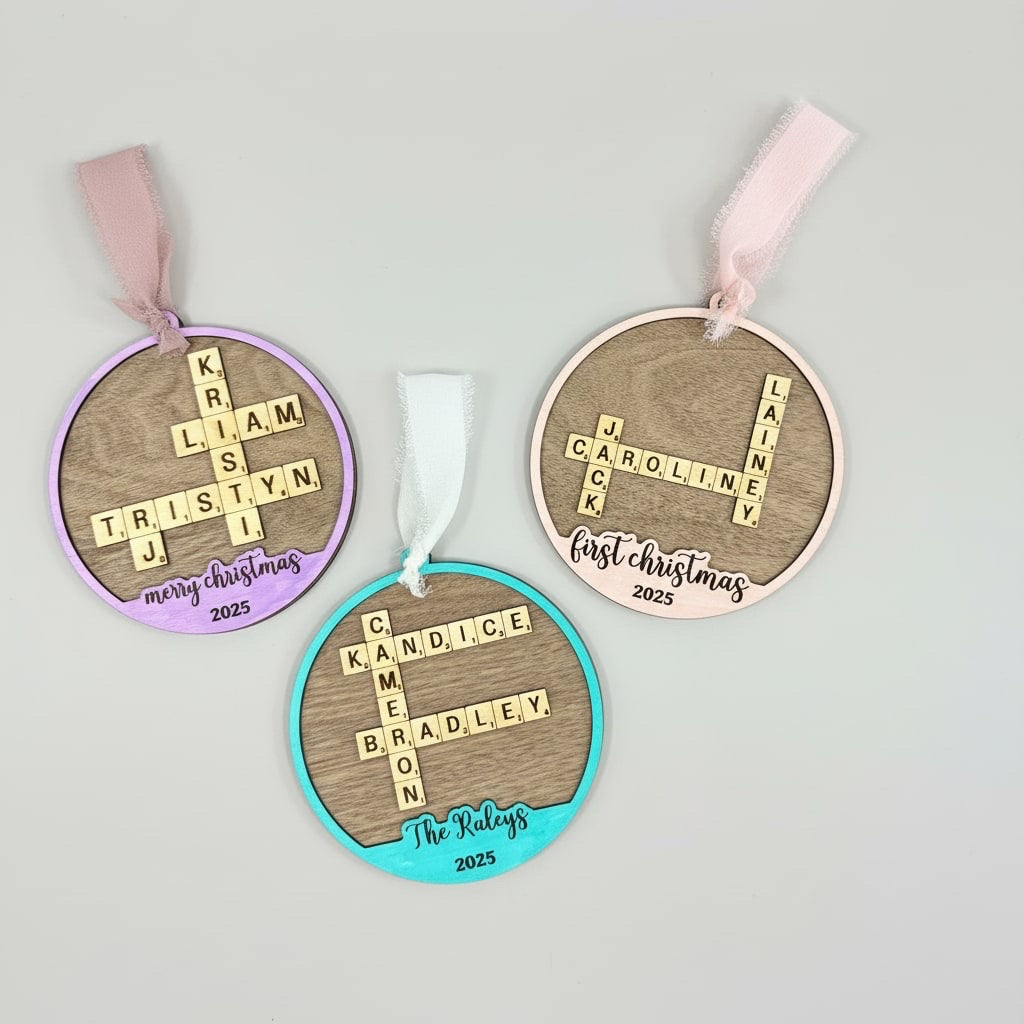 Family Scrabble Ornament