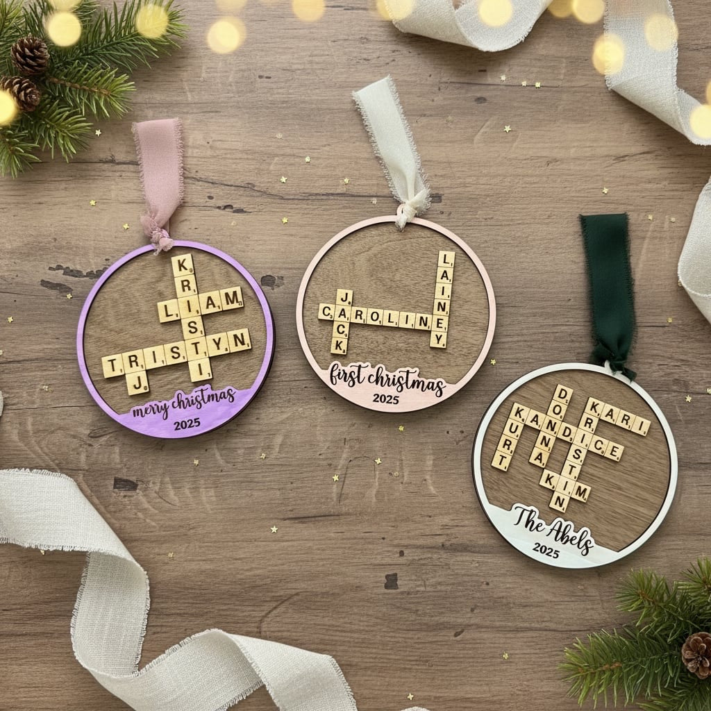 Family Scrabble Ornament