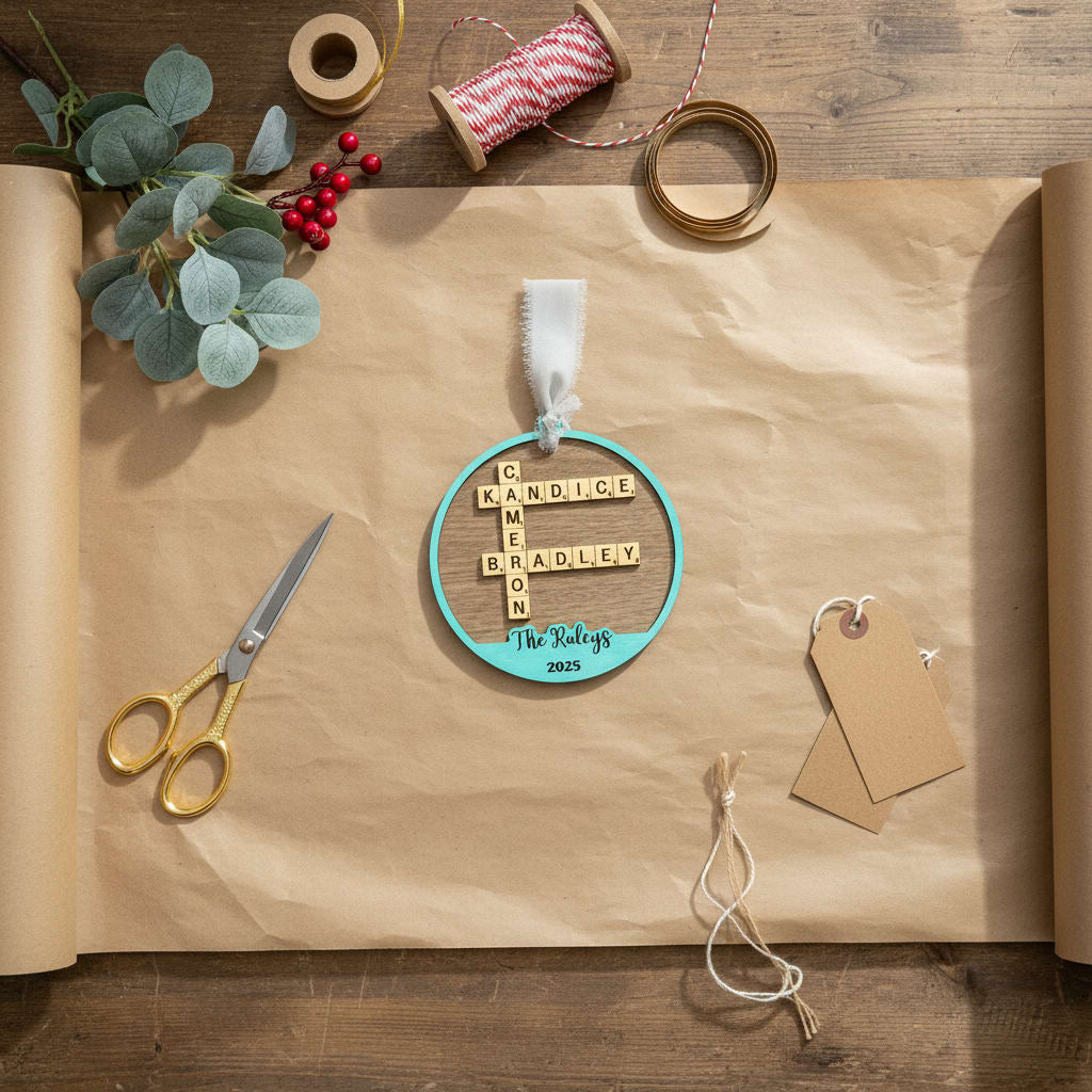Family Scrabble Ornament