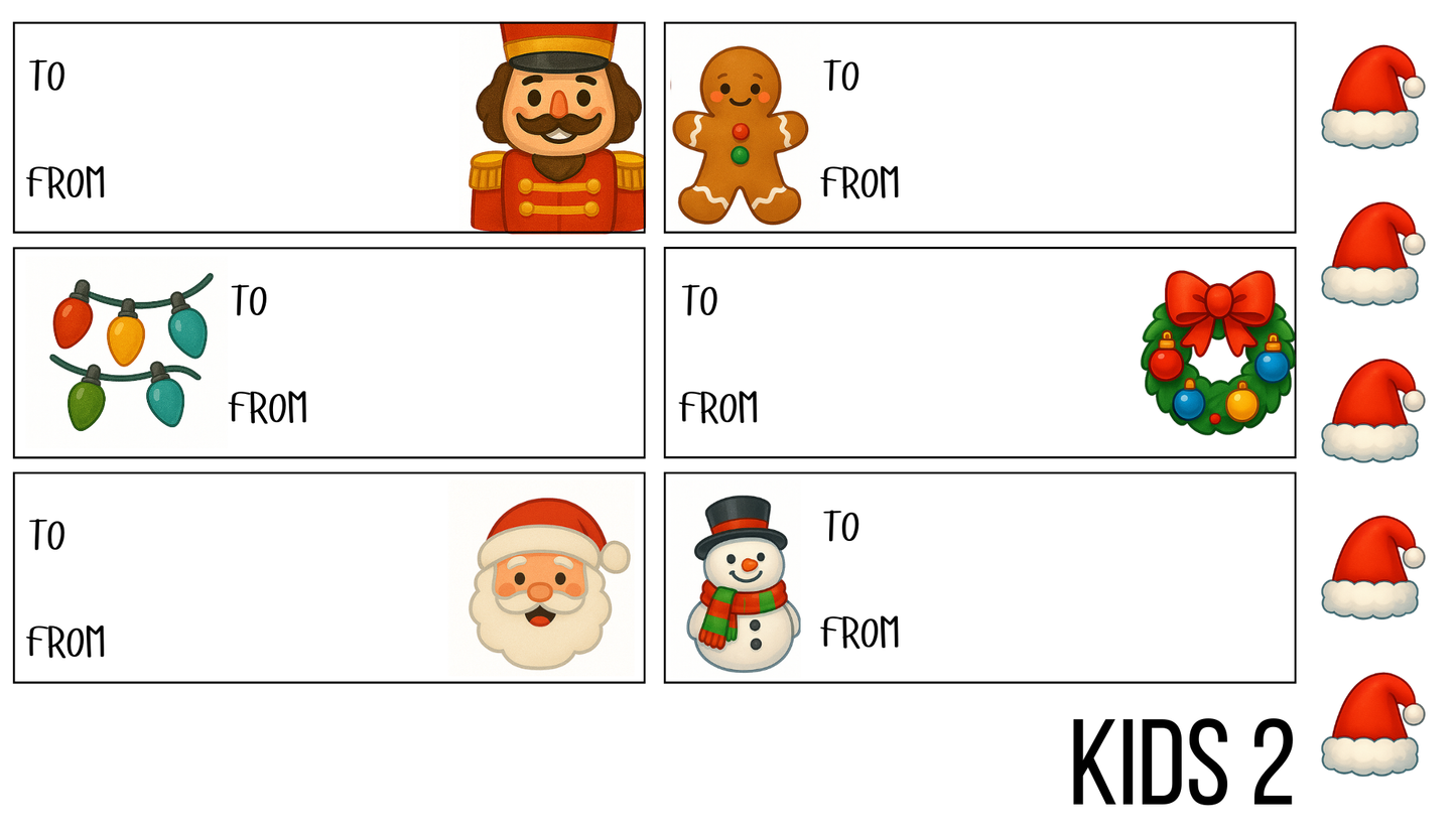 Kids Christmas Gift Tags