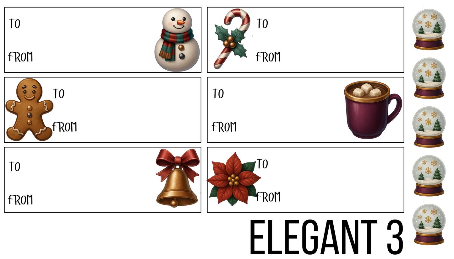 Elegant Christmas Gift Tags