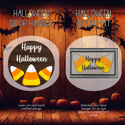 Halloween Door Hanger and Doormat Bundle
