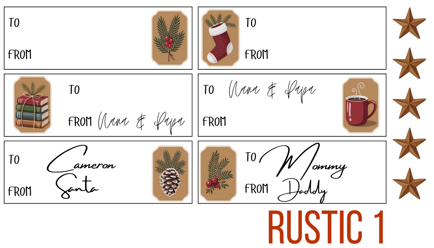Rustic Christmas Gift Tags
