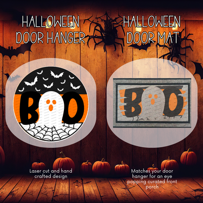 Halloween Door Hanger and Doormat Bundle