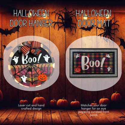 Halloween Door Hanger and Doormat Bundle