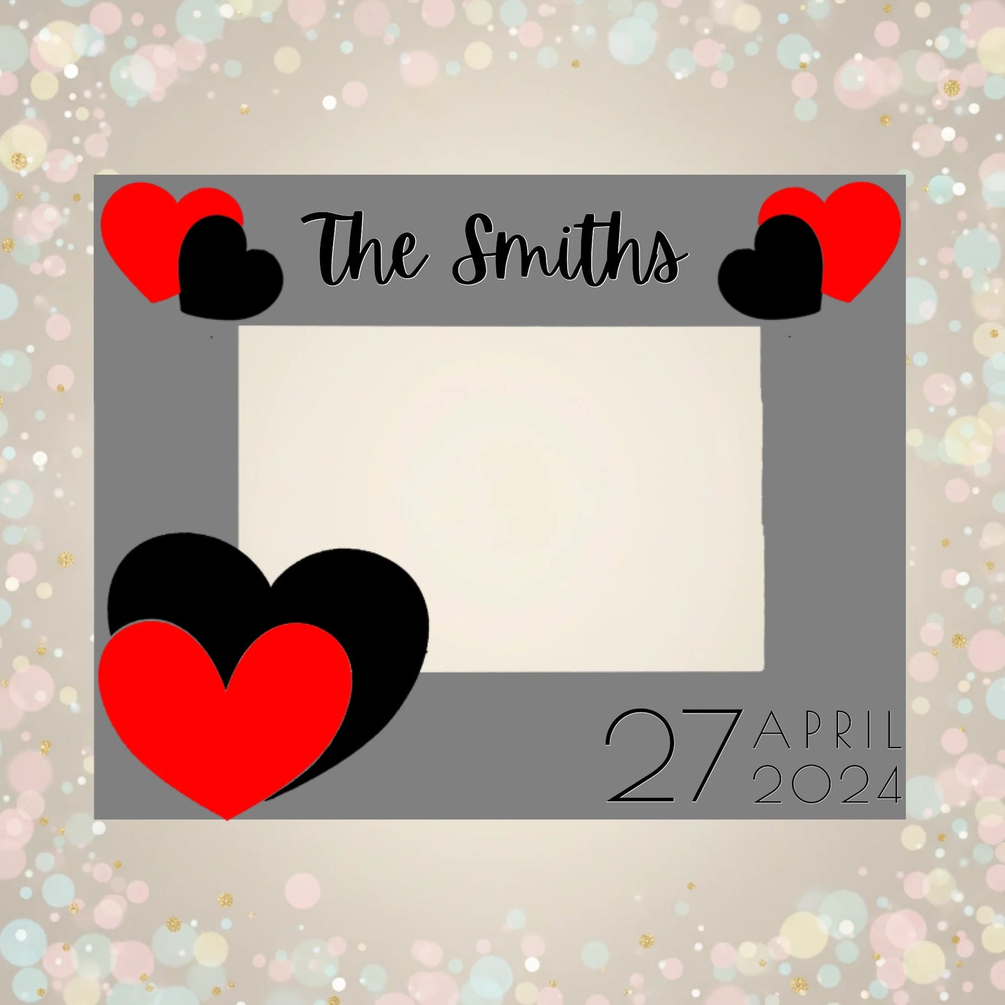 Personalized Photo Frame - Hearts