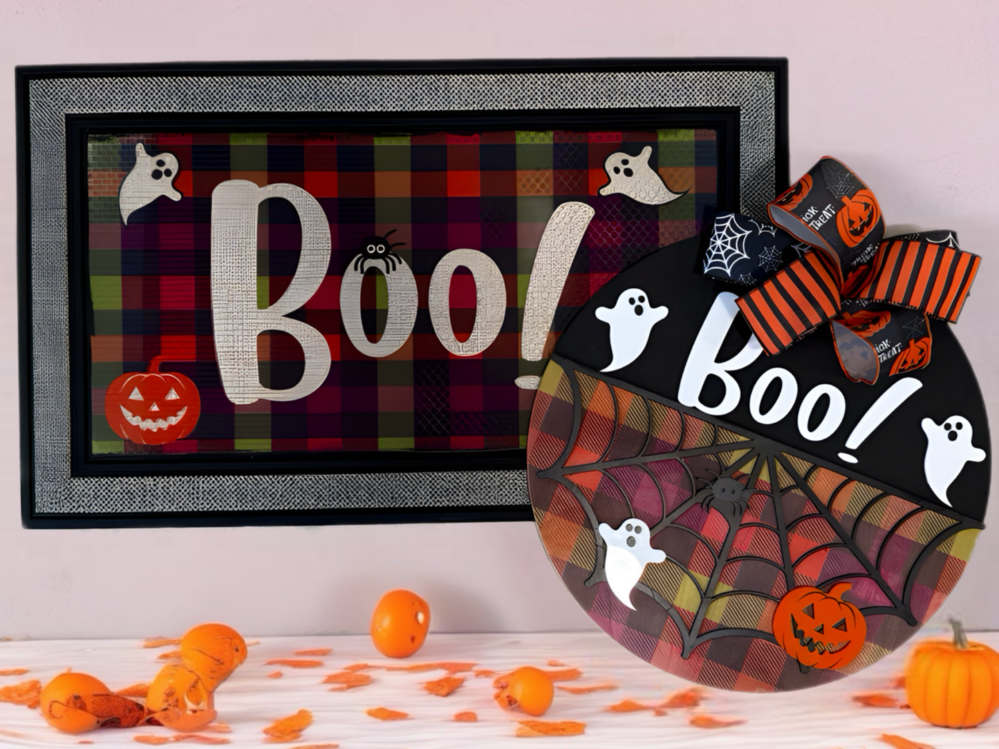 Halloween Door Hanger and Doormat Bundle