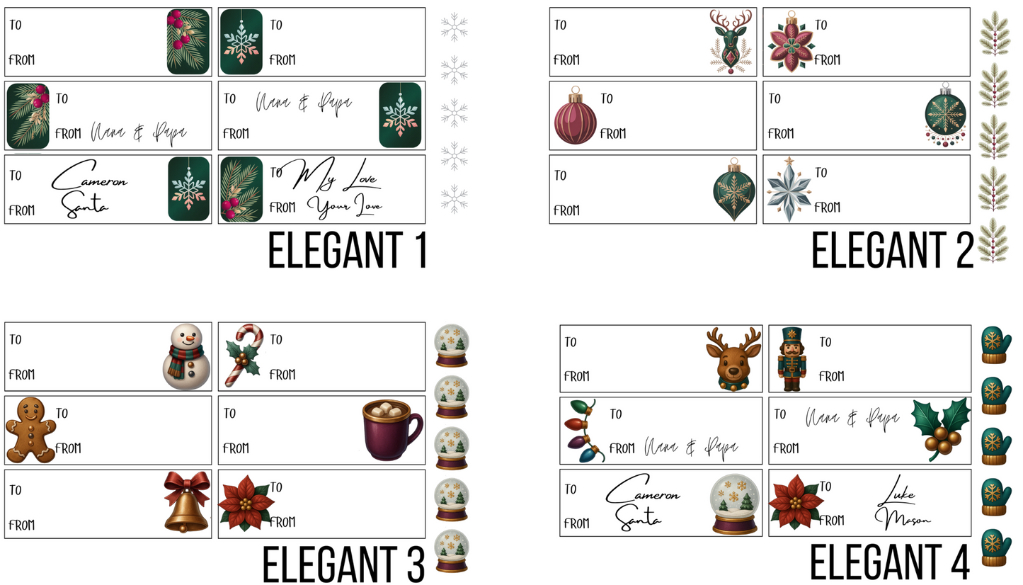 Elegant Christmas Gift Tags