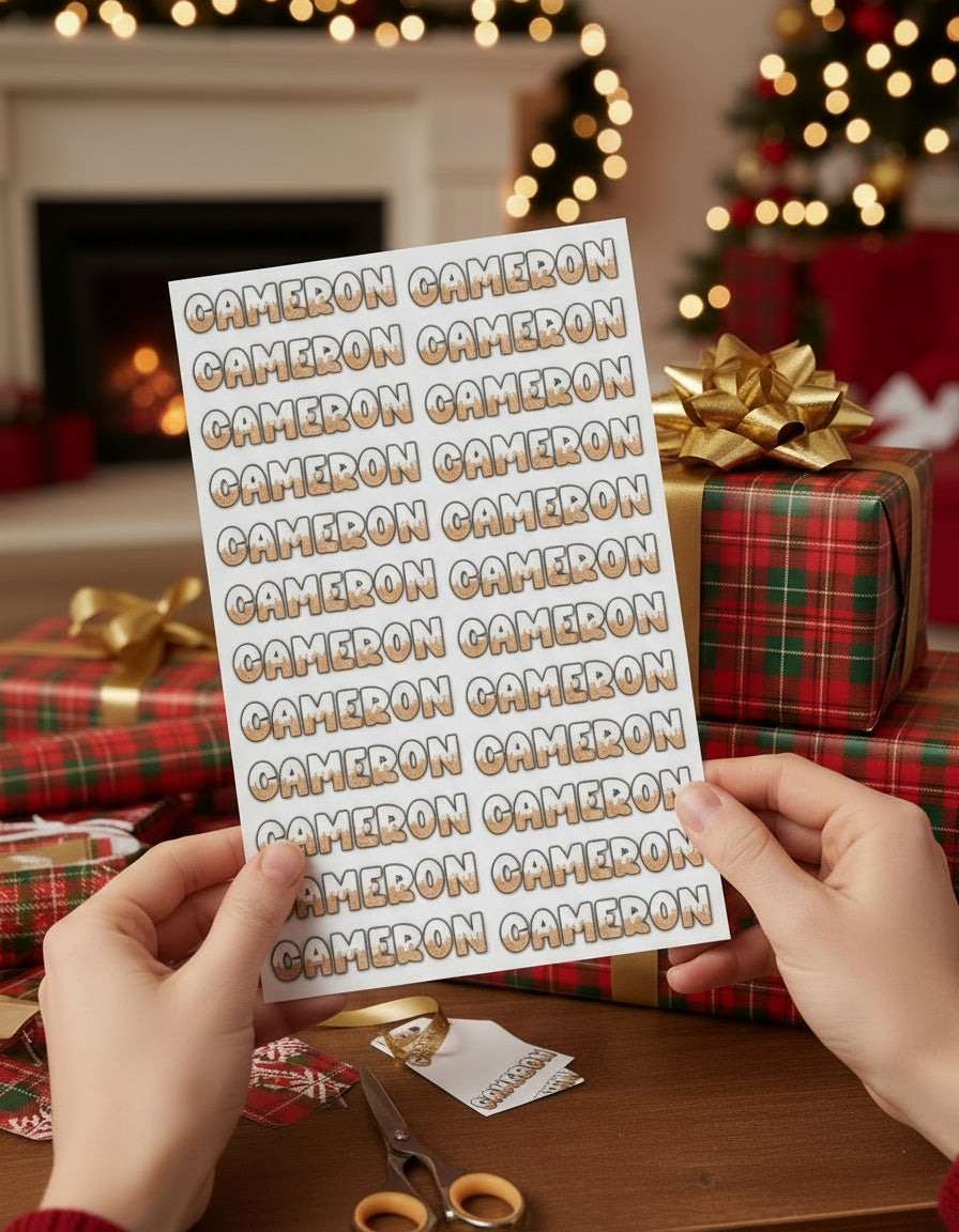 Custom Christmas Label Sheet – 20 Labels